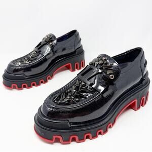 Christian Louboutin x Marvel The Amazing Loubi Patent Leather Loafers Size 37